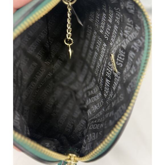 Steven Madden BMaggie Crossbody Green Mini Purse Gold Chain Adj Strap Sm Handbag - Picture 6 of 10